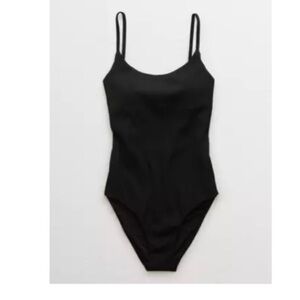 Aerie Ribbed Tie Back One Piece Swimsuit